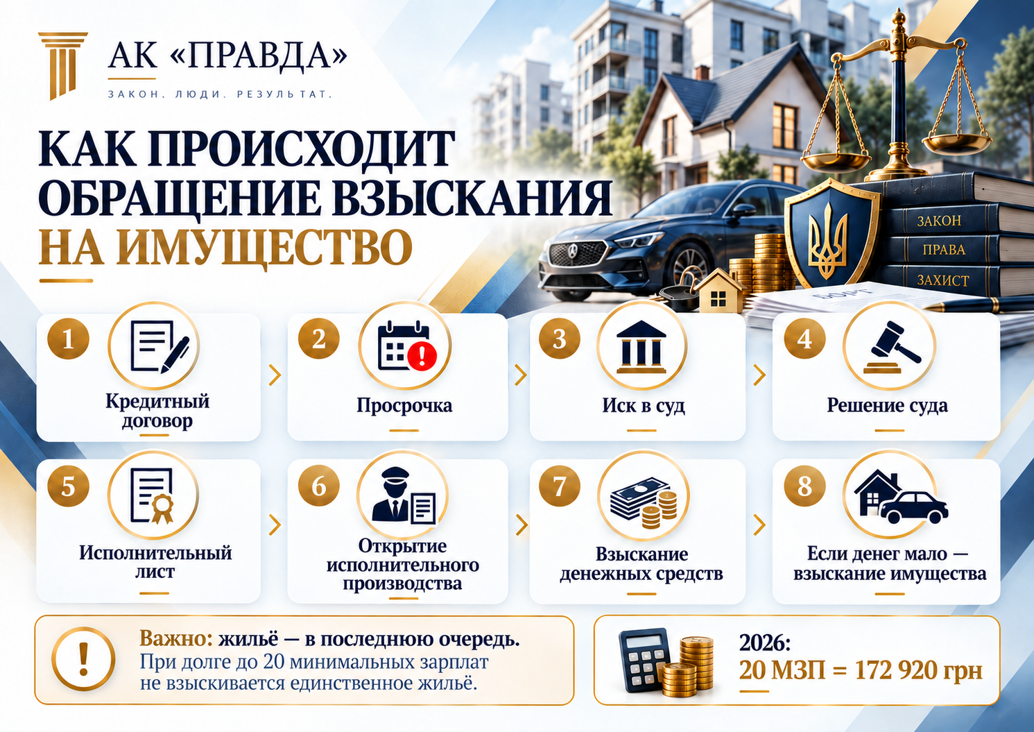 Обращение взыскания на имущество за кредитные долги — этапы от просрочки до исполнительного производства.